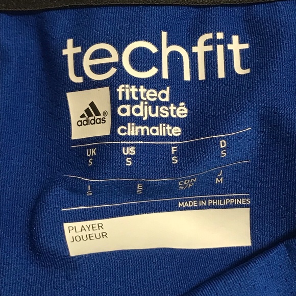 Adidas Climalite Techfit Athletic Gym Shirt Blue - Picture 5 of 5